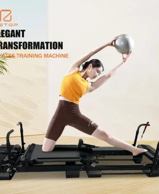 Mega[V] V-10 Aluminum Alloy Pilates Reformer - Commercial Studio Machine with Oval-Shaped Legs
